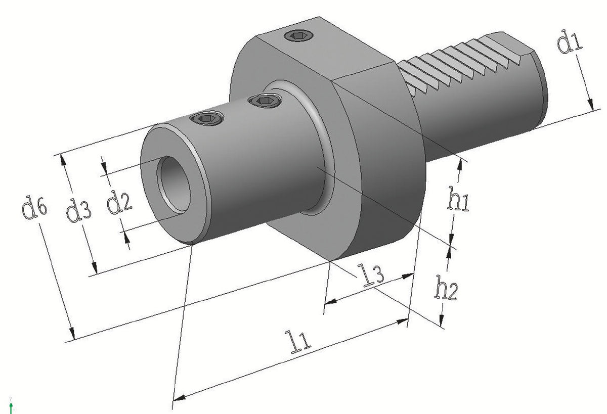 PROMAT Werkzeughalter E1 DIN 69880 VDI30 Spann-Ø 16 mm für Wendeplattenbohrer