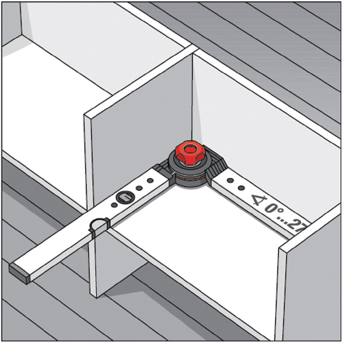 BMI Winkelmessgerät WINKELSTAR 0-270° mit Wasserwaage, Schenkel 80x60 cm