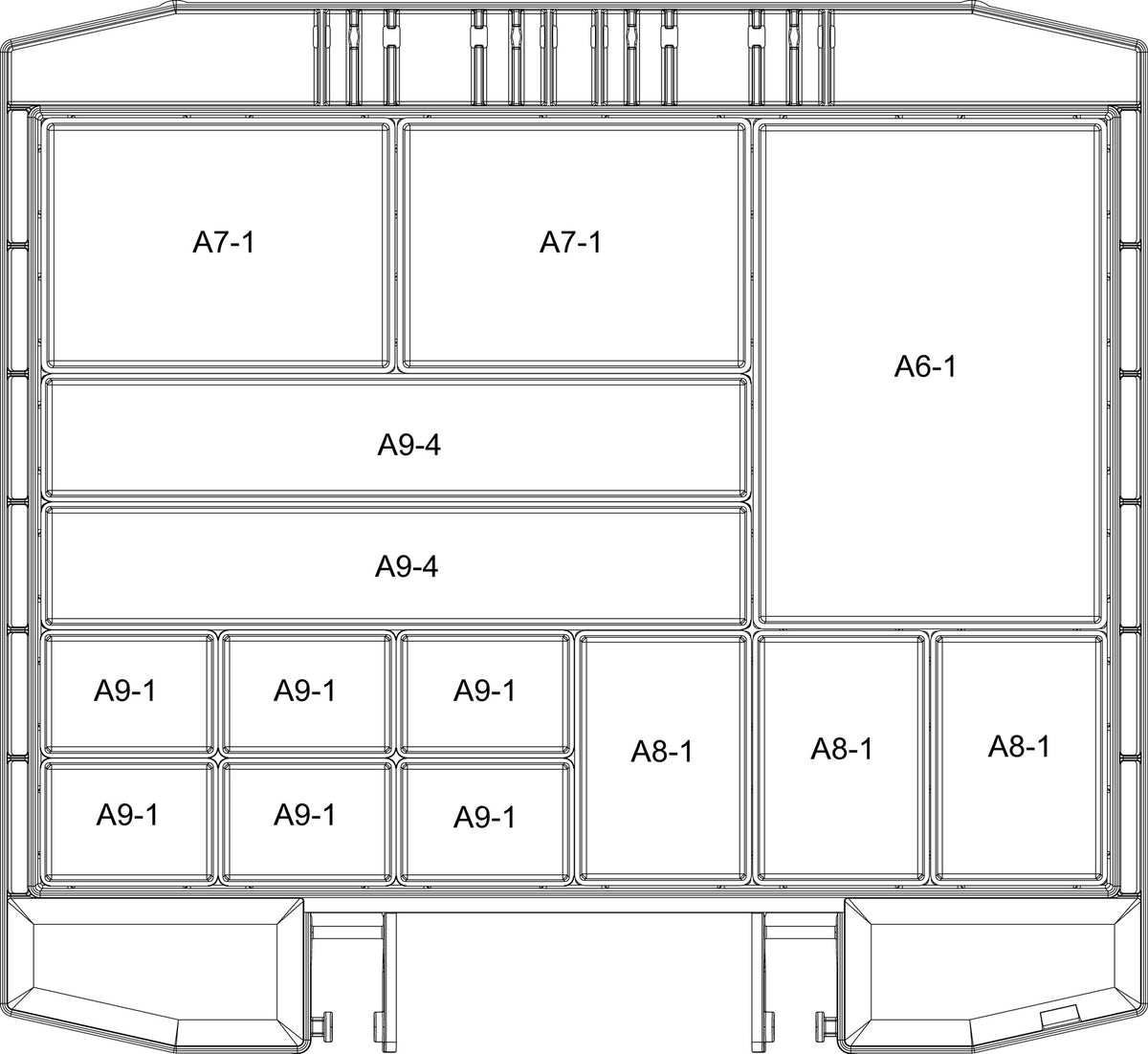 RAACO Sortimentskoffer boxxser 241x225x55 mm mit 9 Fächern und Profilraster