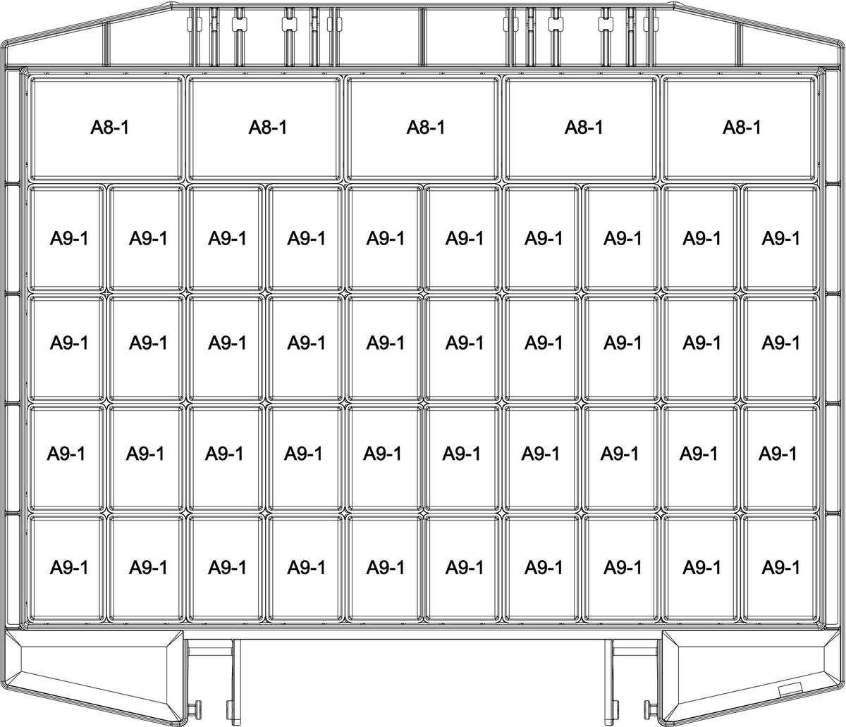 RAACO Sortimentskoffer boxxser 241x225x55 mm mit 9 Fächern und Profilraster