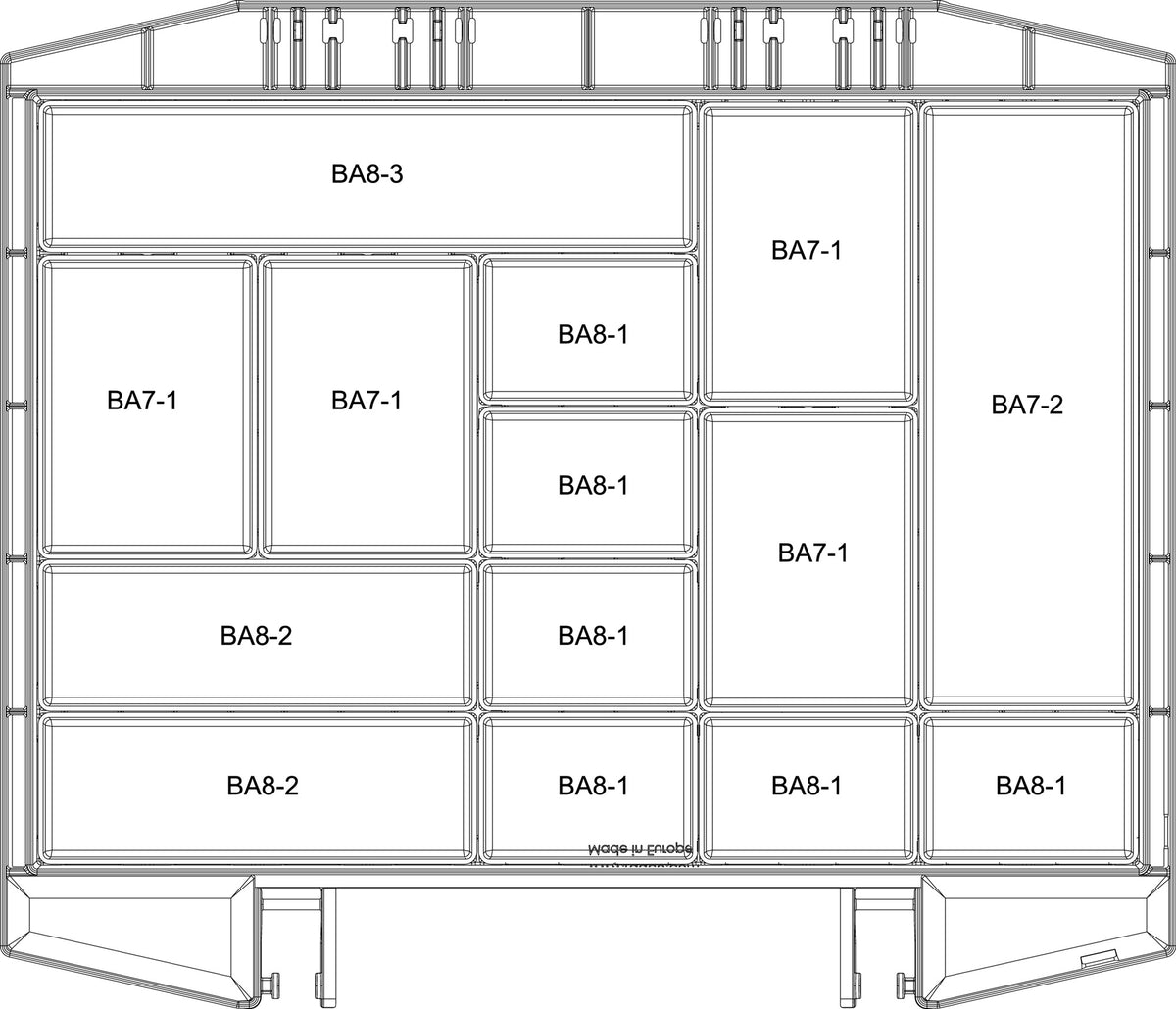 RAACO Sortimentskoffer boxxser 241x225x55 mm mit 9 Fächern und Profilraster