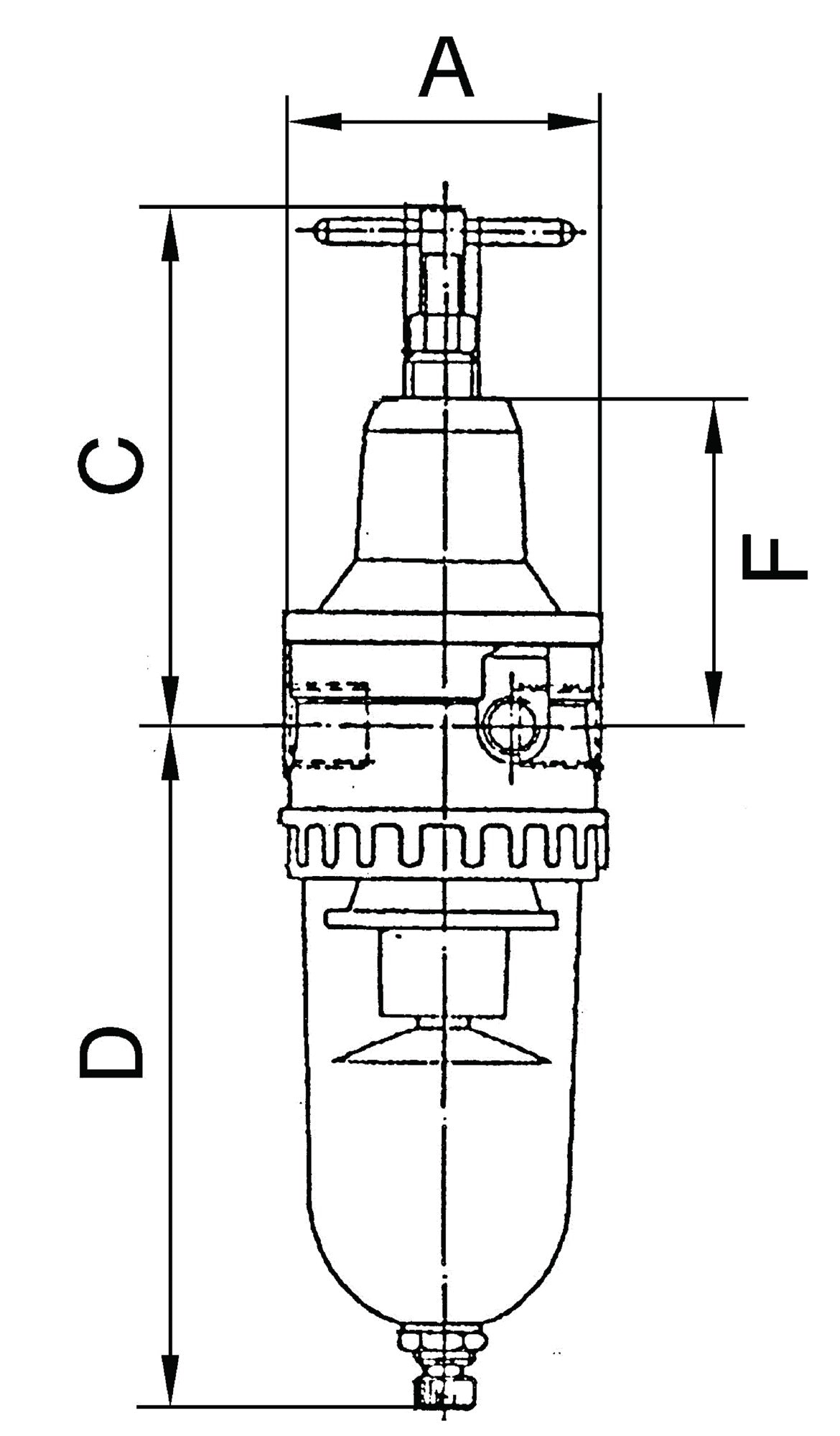 RIEGLER Filterregler BG I G 1/4 Zoll 0,5-10 bar 900 l/min – Druckluftregler mit Zentrifugalabscheider