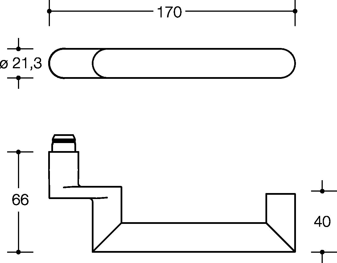 HEWI Rosettengarnitur 162PBR01.640 – Profiltürgarnitur PZ tiefschwarz matt für Türstärke 38,1–48,0 mm