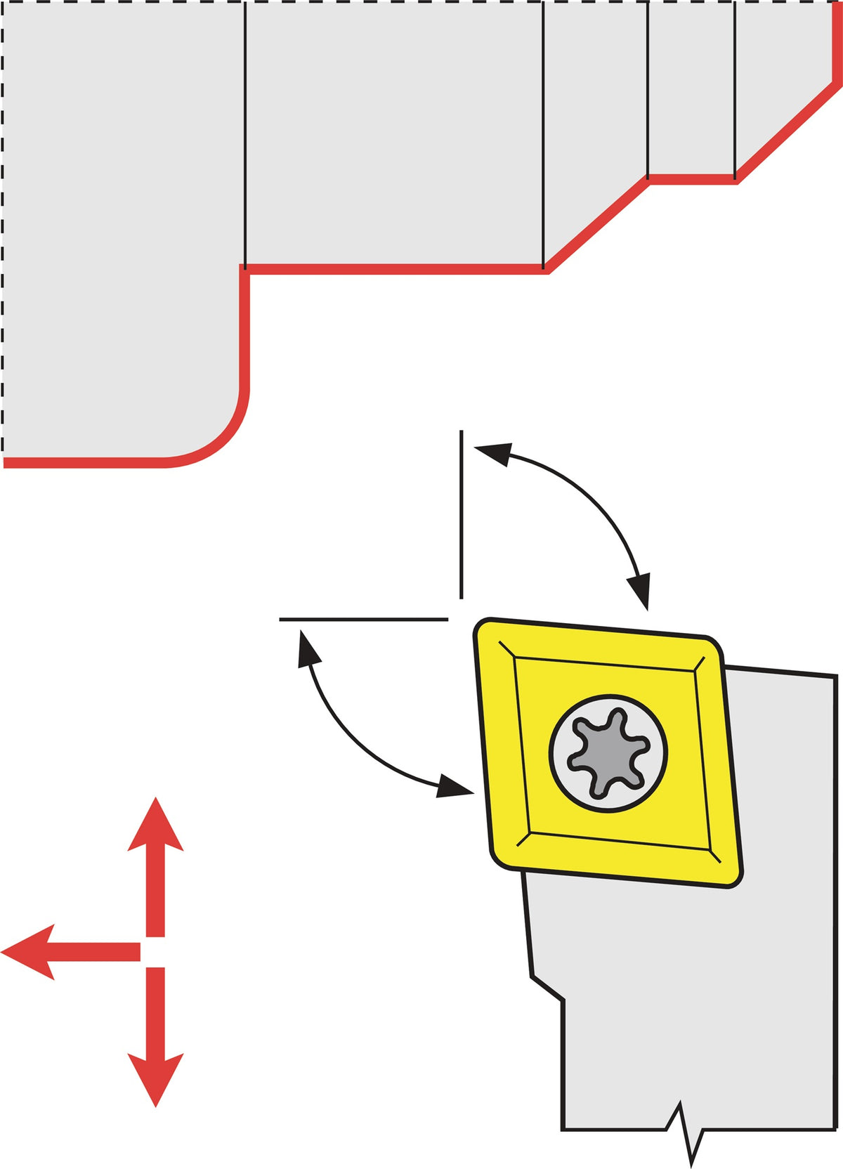 TECWERK Klemmdrehhalter SCLCL1212F09 – Außendrehen links mit Schraubenklemmung