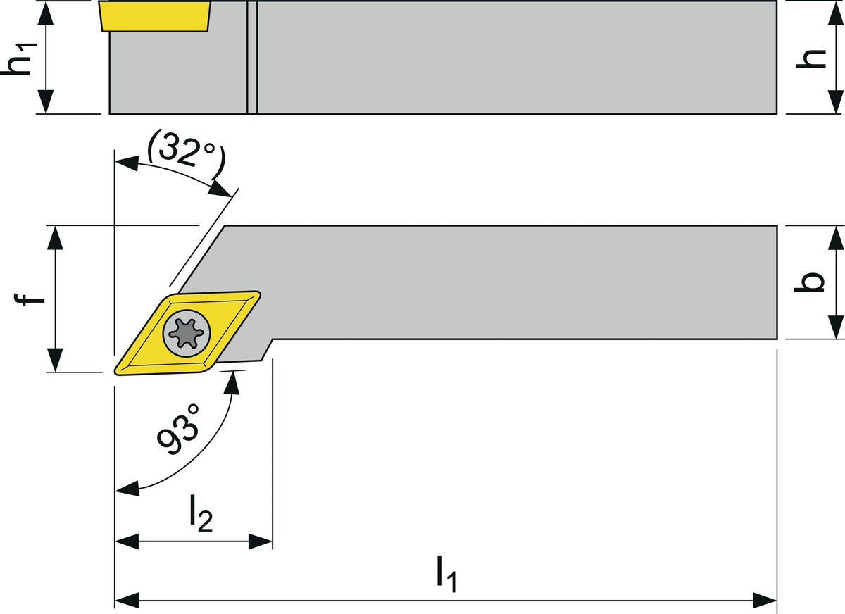 TECWERK Klemmdrehhalter SDJCL2020K11 für Außendrehen, links, vernickelt