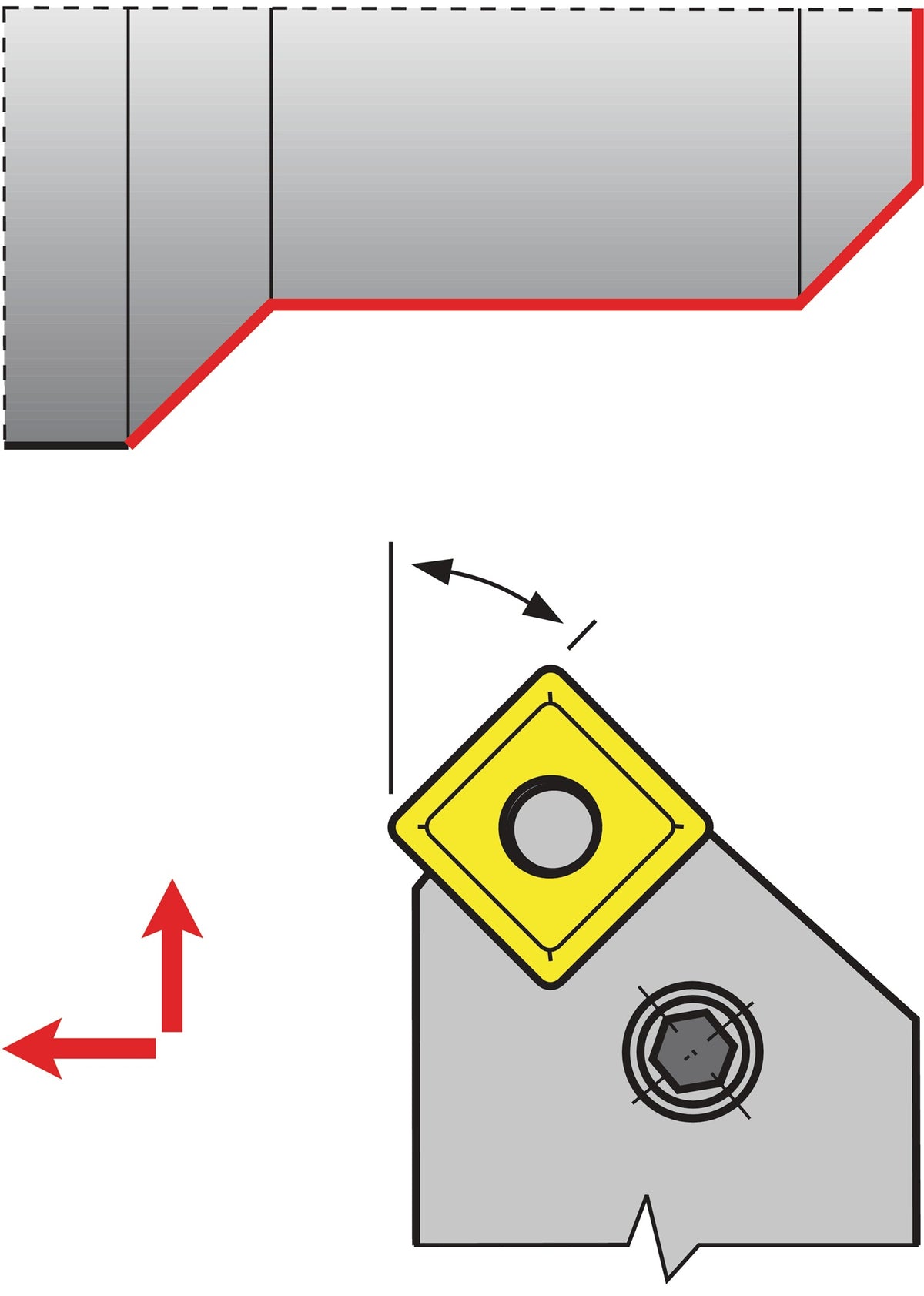 TECWERK Klemmdrehhalter PSSNR2525M12 – Stiftklemmung für Außendrehen, rechts