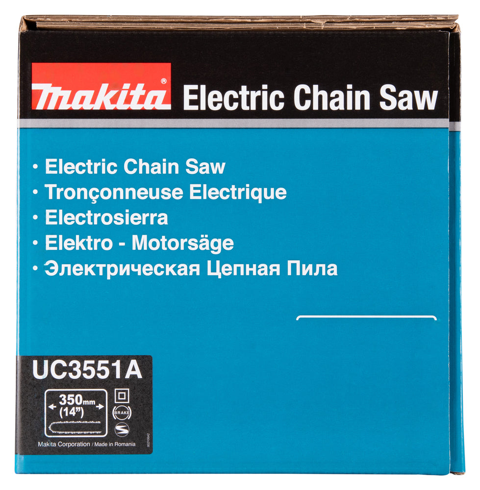 Makita Elektro-Kettensäge – 2.000 W, 35 cm Schwert, 14,5 m/s Kettengeschwindigkeit - UC3551A