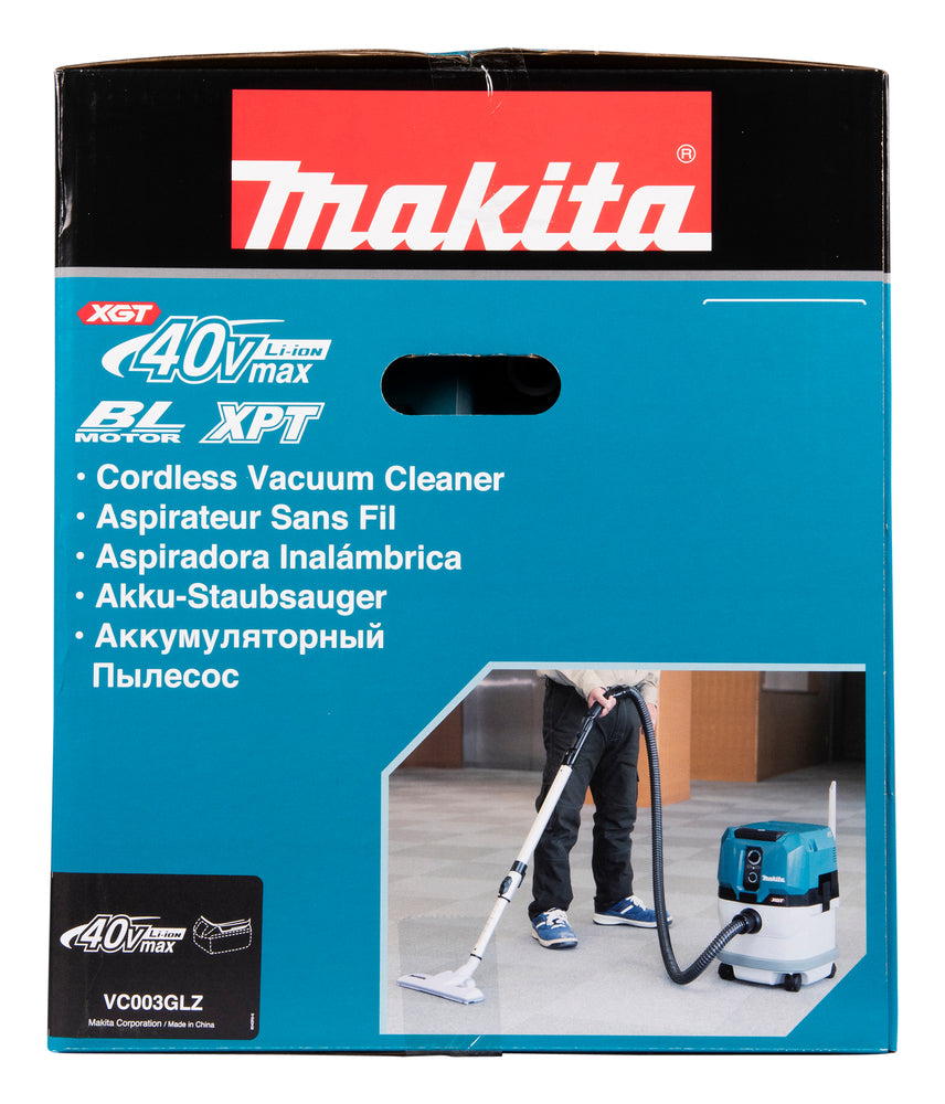 Makita Akku-Staubsauger Staubklasse L – 2 Akku-Steckplätze & Nass-/Trockenbetrieb - VC003GLZ