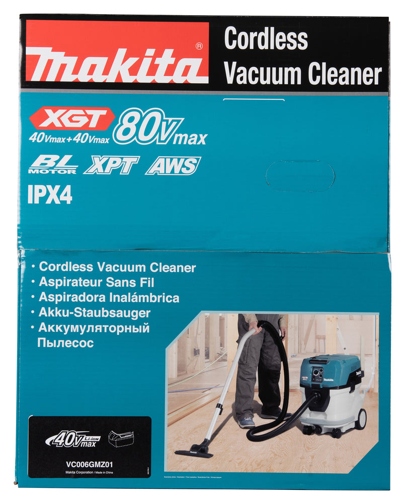 Makita Akku-Staubsauger Staubklasse M – mit AWS, Automatik-Filterreinigung & Sicherheitsfeatures - VC006GMZ01
