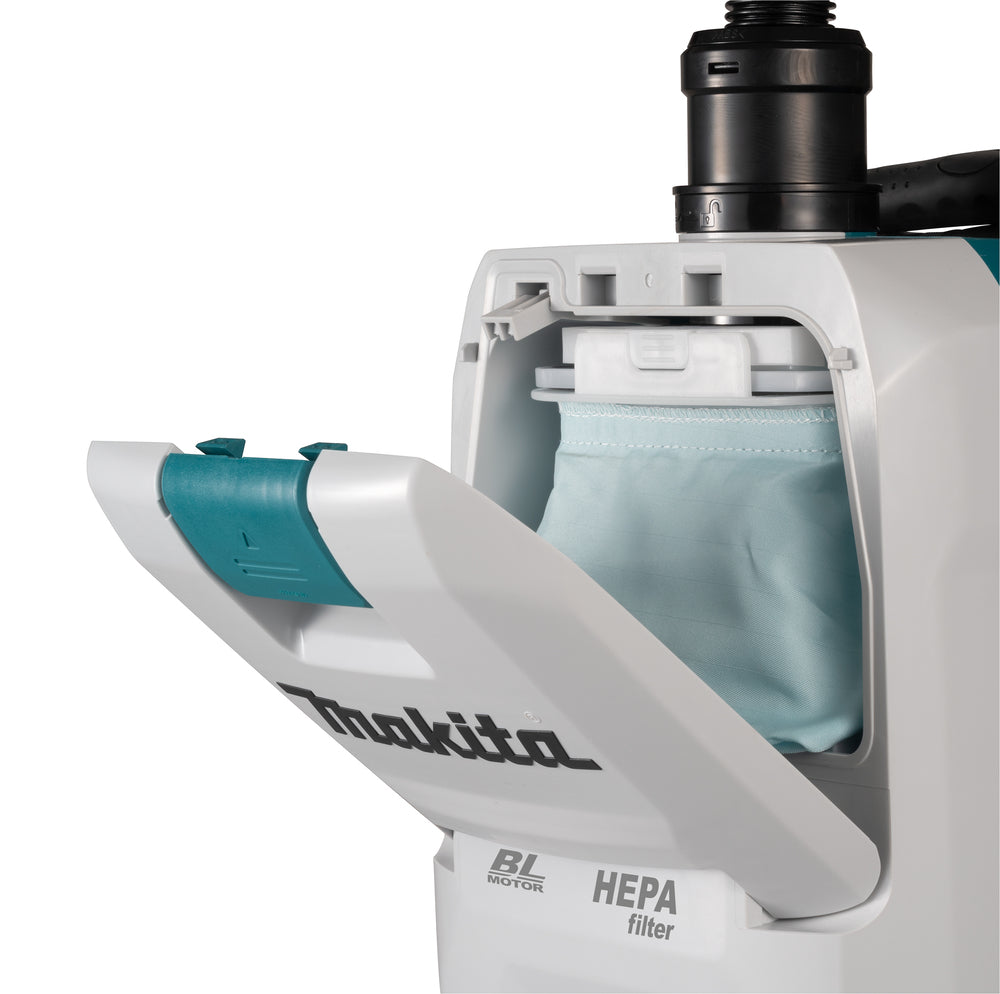 Makita Akku-Rucksackstaubsauger – 2L Behälter, HEPA-Filter & 4-stufige Saugkraft - VC008GZ