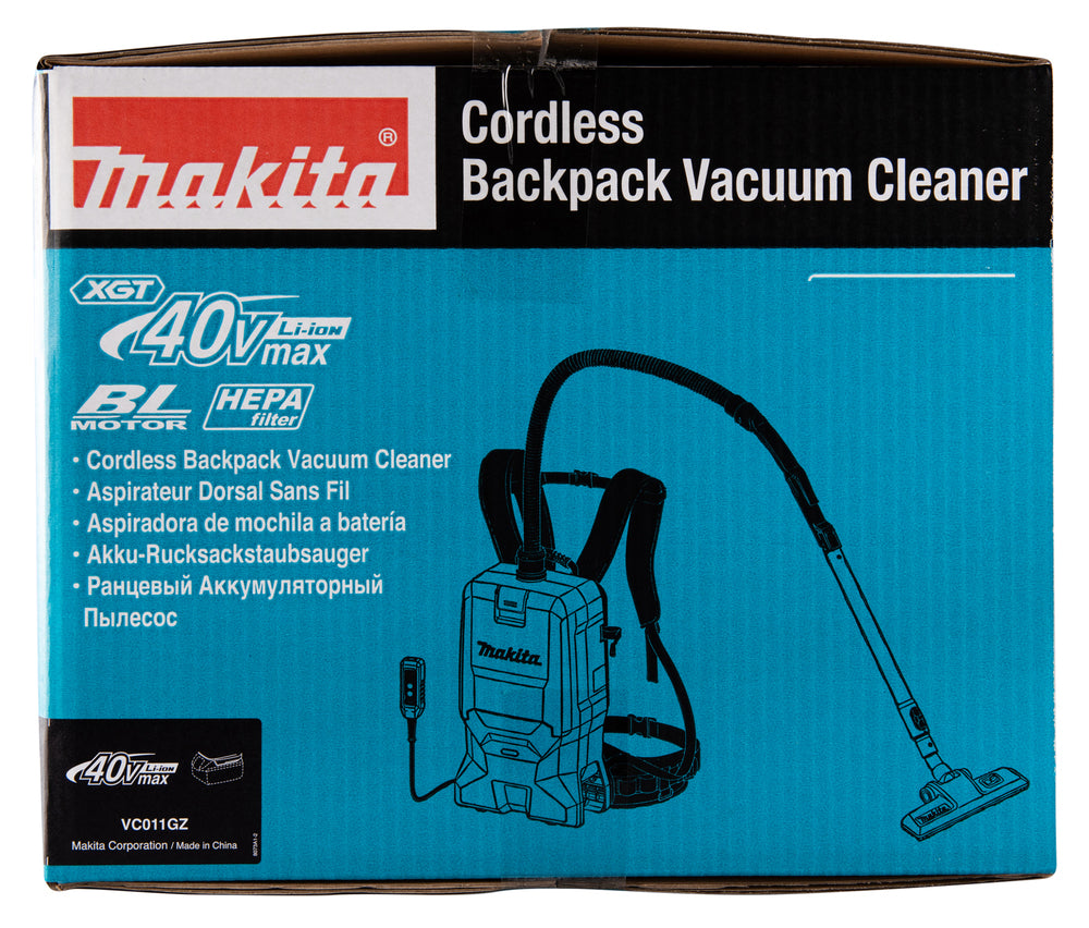 Makita Akku-Rucksackstaubsauger 40V – mit HEPA-Filter, 6L Staubsack & LED-Licht - VC011GZ
