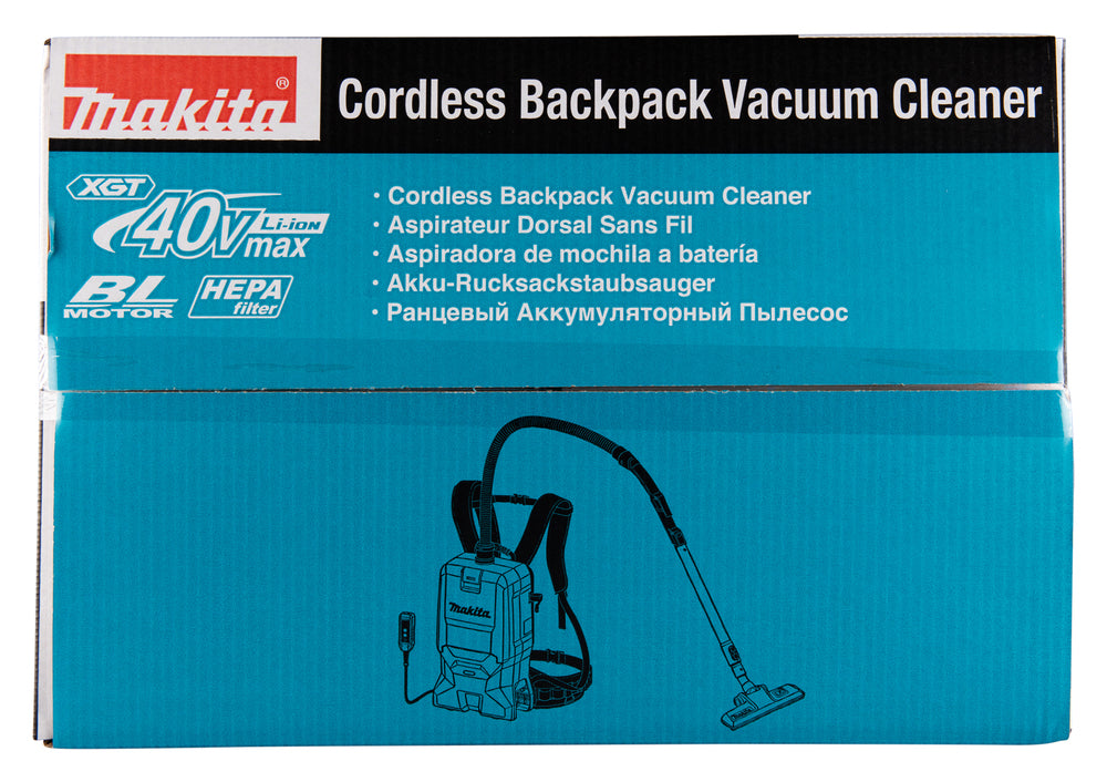 Makita Akku-Rucksackstaubsauger 40V – mit HEPA-Filter, 6L Staubsack & LED-Licht - VC011GZ
