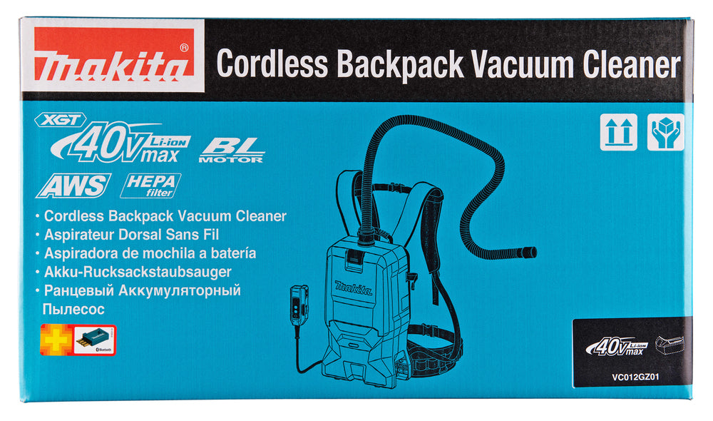 Makita Akku-Rucksackstaubsauger 40V – mit AWS, HEPA-Filter & Memory-Saugkraft - VC012GZ01