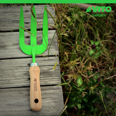 VITO Blumengabel, Gartengabel - pulverbeschichtet, Buchenholzgriff