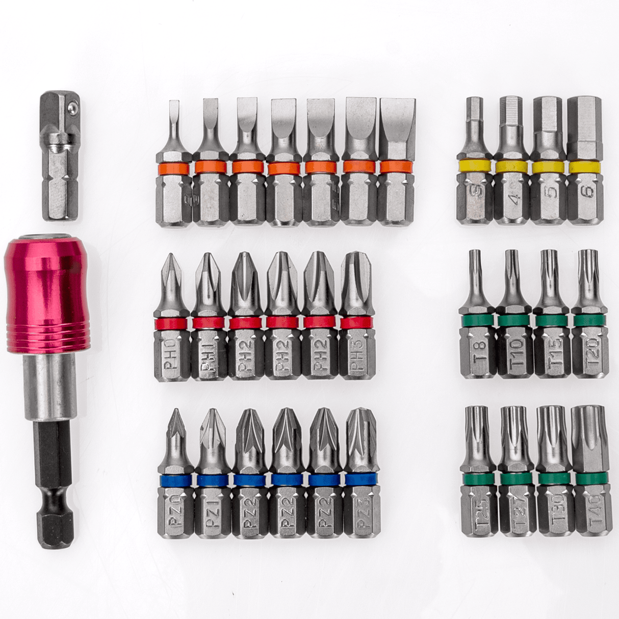 VITO Bit Sortiment - 33 Teile - magnetischer Bithalter und Adapter - VIB33