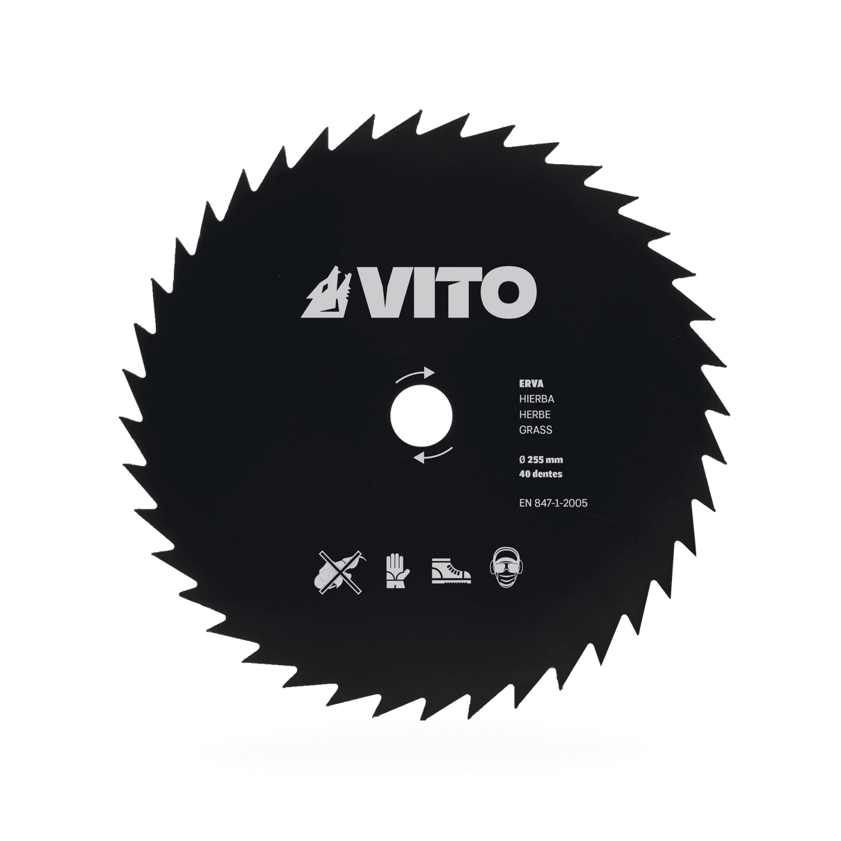 VITO Stahl-Schneideblatt 40 Zähne - 255 mm x 25,4 - Grassschneideblatt - VIDCE40