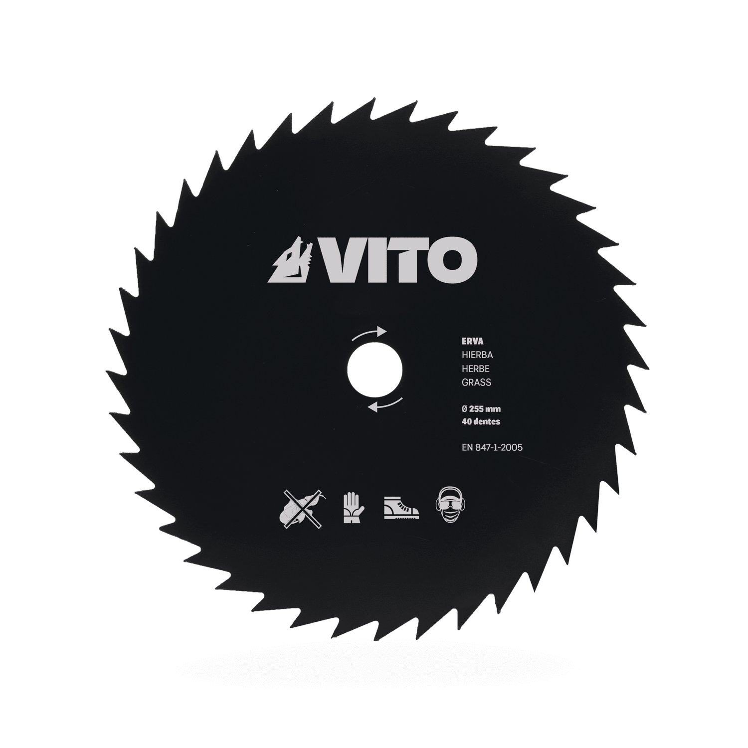 VITO Stahl-Schneideblatt 40 Zähne - 255 mm x 25,4 - Grassschneideblatt - VIDCE40