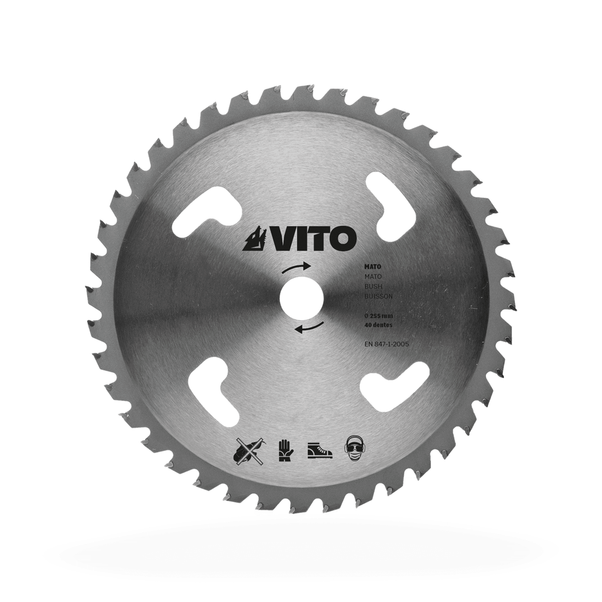 VITO Grasschneideblatt Diamant mit 40 Zähnen - 255 mm x 25,4 mm - Kreissägeblatt - VIDE40