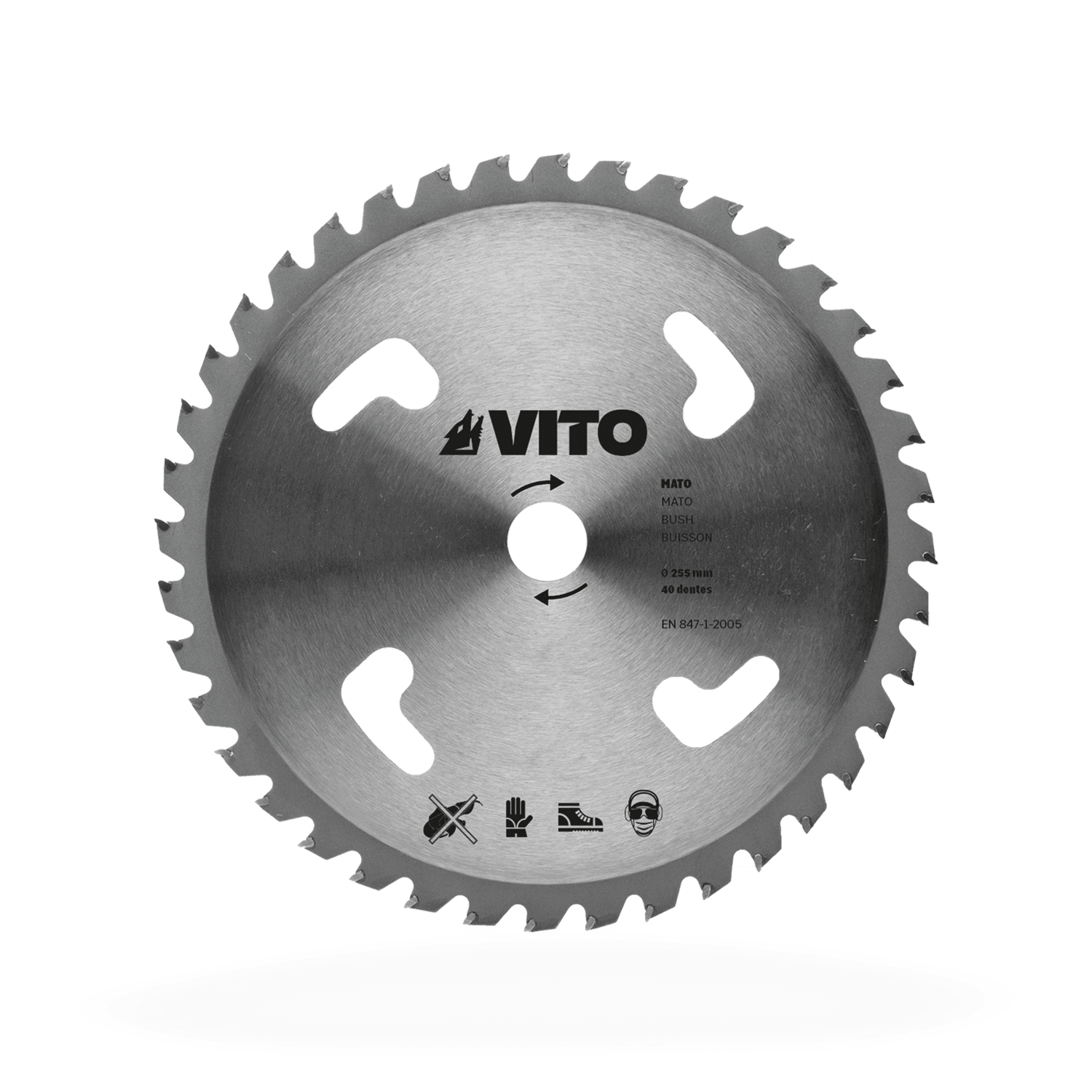 VITO Grasschneideblatt Diamant mit 40 Zähnen - 255 mm x 25,4 mm - Kreissägeblatt - VIDE40