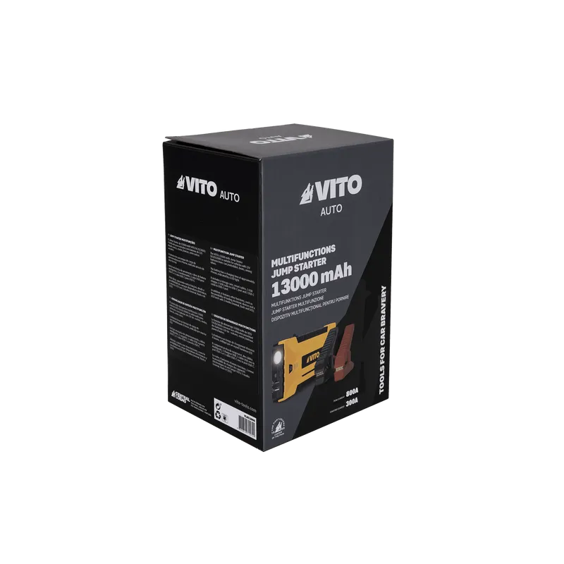 VITO Starthilfe Start Booster 12v Batterie-Starter 13000mAh - Jump-Starter Powerbank - VIJS13000