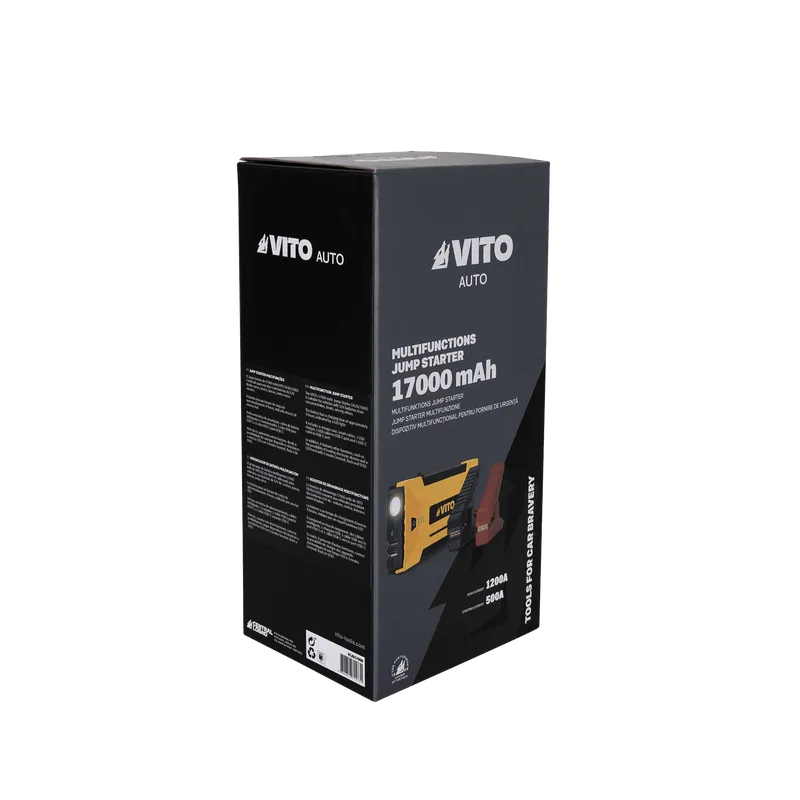 VITO Starthilfe Start Booster 12v Batterie-Starter 17000 mAh - Jump-Starter Powerbank - VIJS17000
