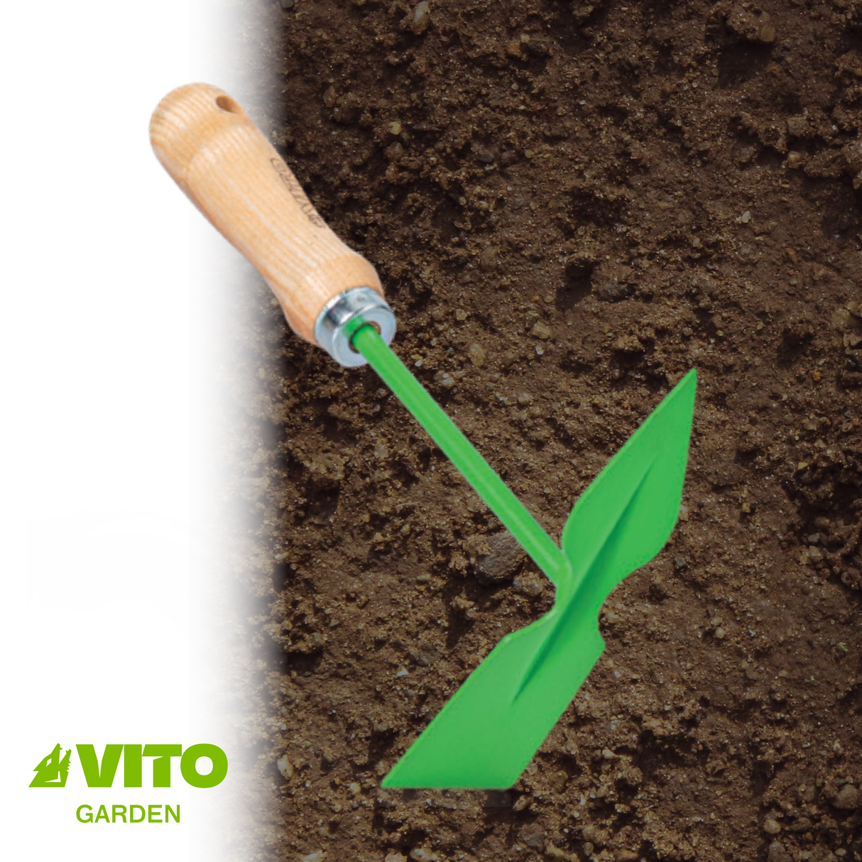 VITO Gartenwerkzeug Set: Handkralle, Doppelhäckchen, Blumenschaufel