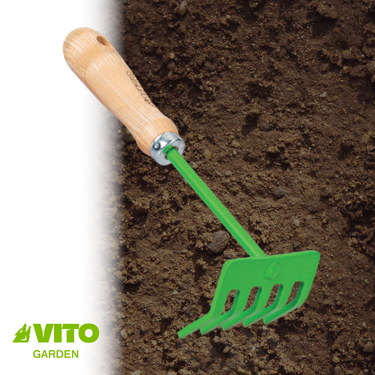 VITO Gartenwerkzeug Set: Handkralle, Doppelhäckchen, Blumenschaufel