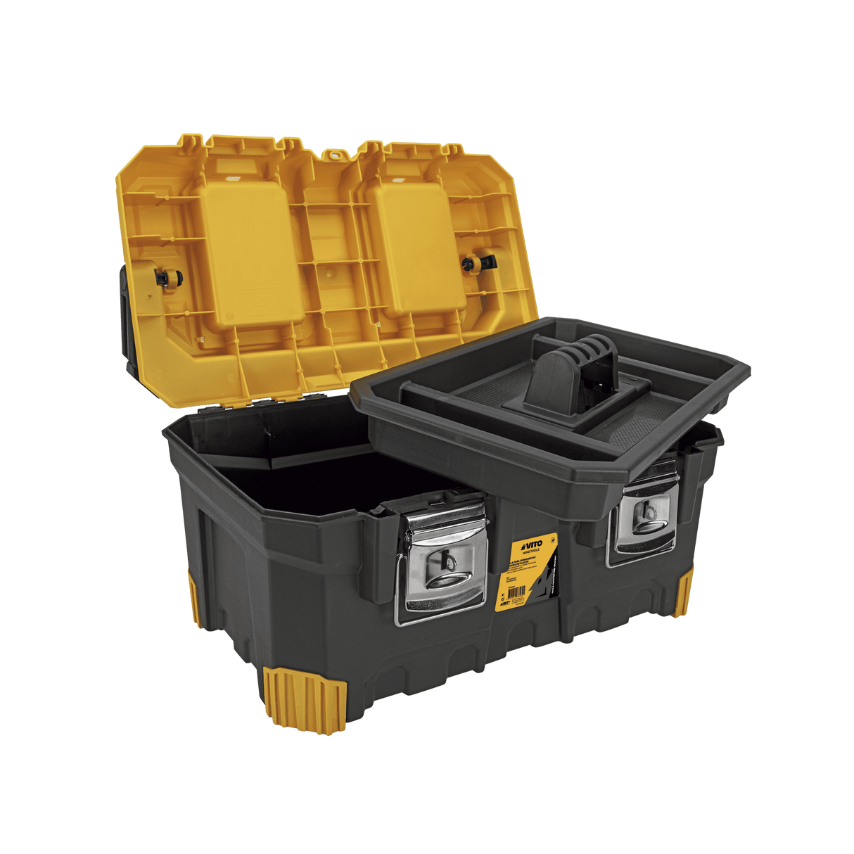 VITO Werkzeugkiste mit Metallverschlüssen, Werkzeug Aufbewahrungsbox, Werkzeugkoffer 50 cm - VIM20M