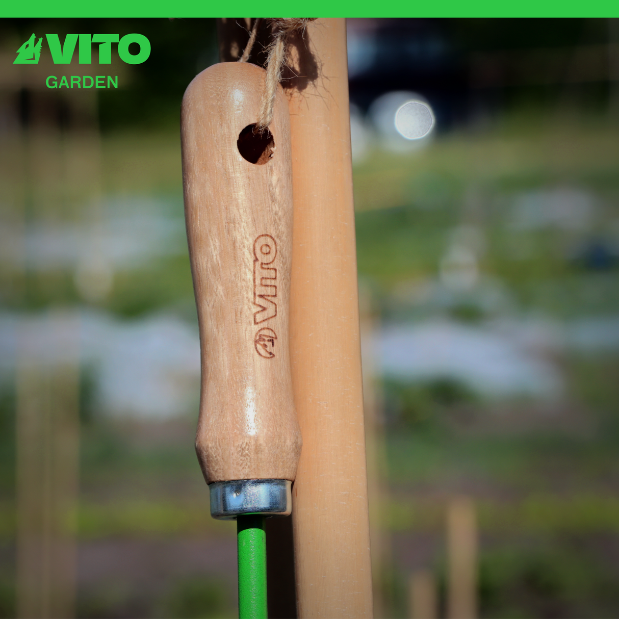 VITO Vintage Kleinhäckchen Herzform, Gartenhäckchen 2-zinkig, Hacke, Gartenhacke, Doppelhacke