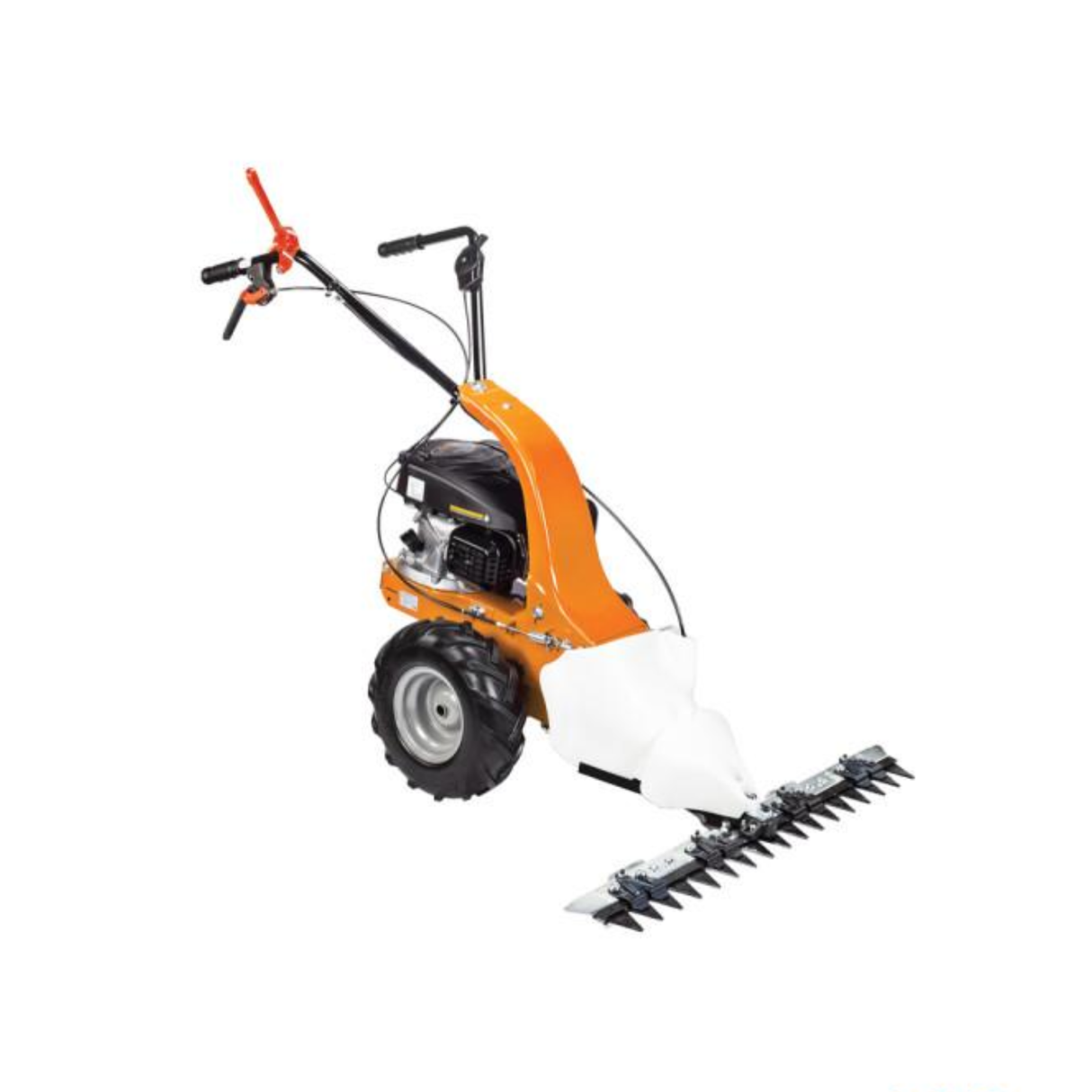 Powerful petrol scythe mower with durable cutting bar and large wheels – ideal for garden, meadow, and agricultural use available at Tools.de