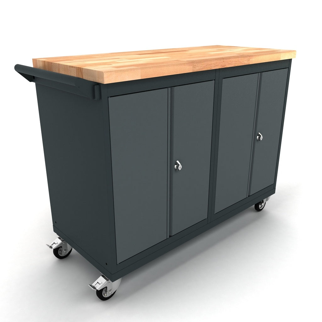 Bullram TOOLBOX4YOU Profi Mobile Werkbank 2x 2 Türen Schrank, 124 cm Länge, 55 cm Tiefe – Modell WBG124M10