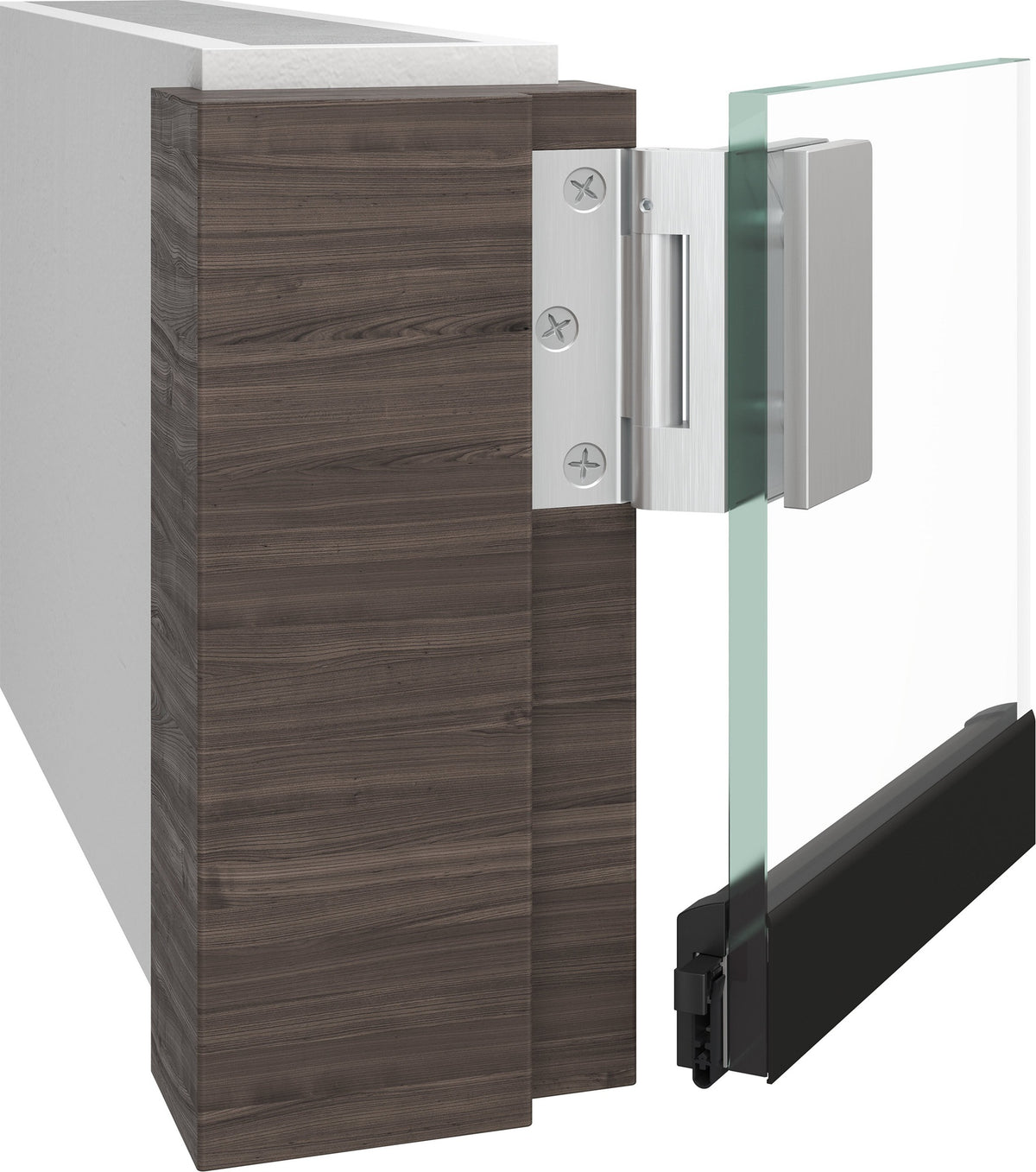 ATHMER Schall-Ex® GSA Türabsenkdichtung für Glastüren, 708 mm, Aluminium silberfarben eloxiert