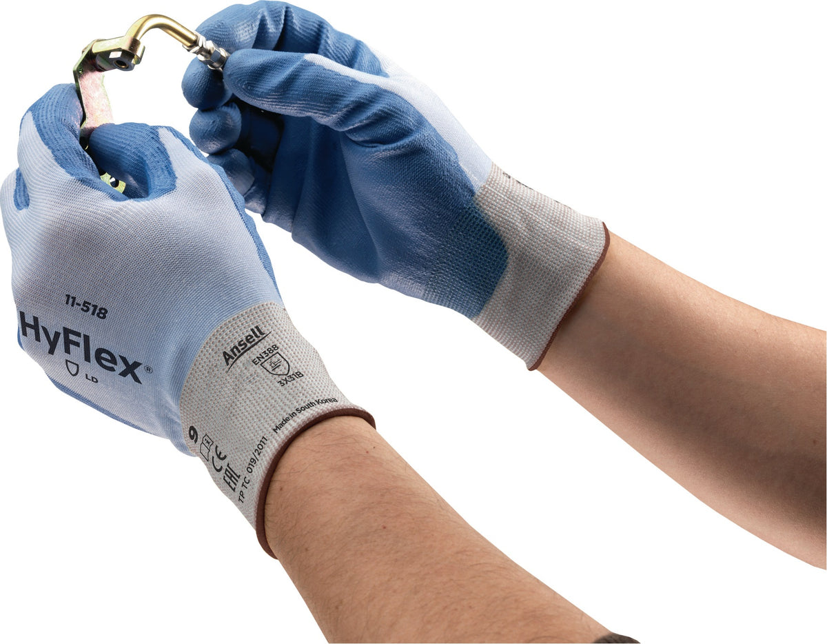 ANSELL HyFlex® 11-518 Schnittschutzhandschuhe Gr. 8 blau EN 388 PSA II – 12 Paar