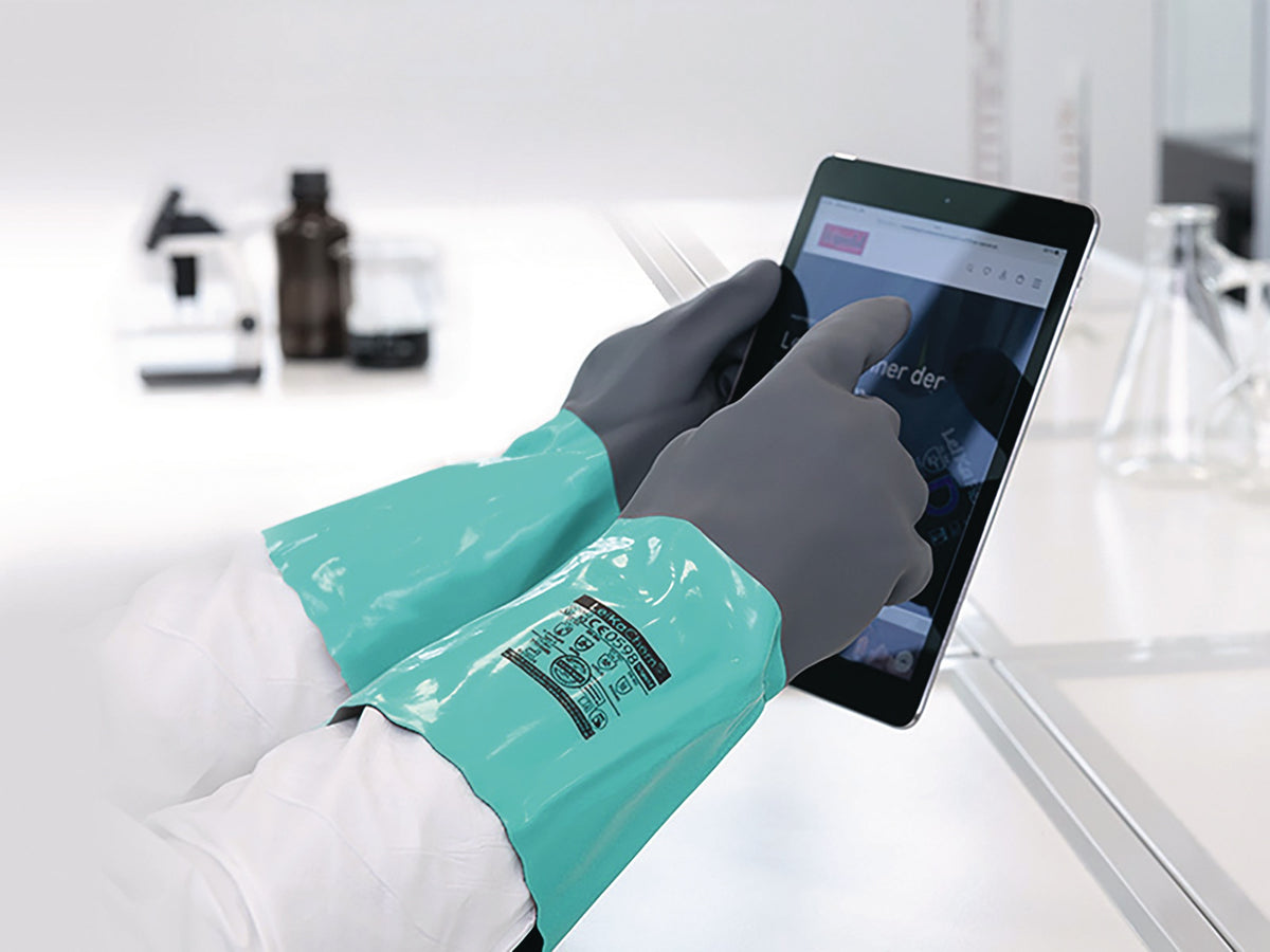 LEIPOLD Chemiehandschuh LeiKaChem® 1342 Gr.9 grün – Nitril, EN 388/407/374, Touchscreen