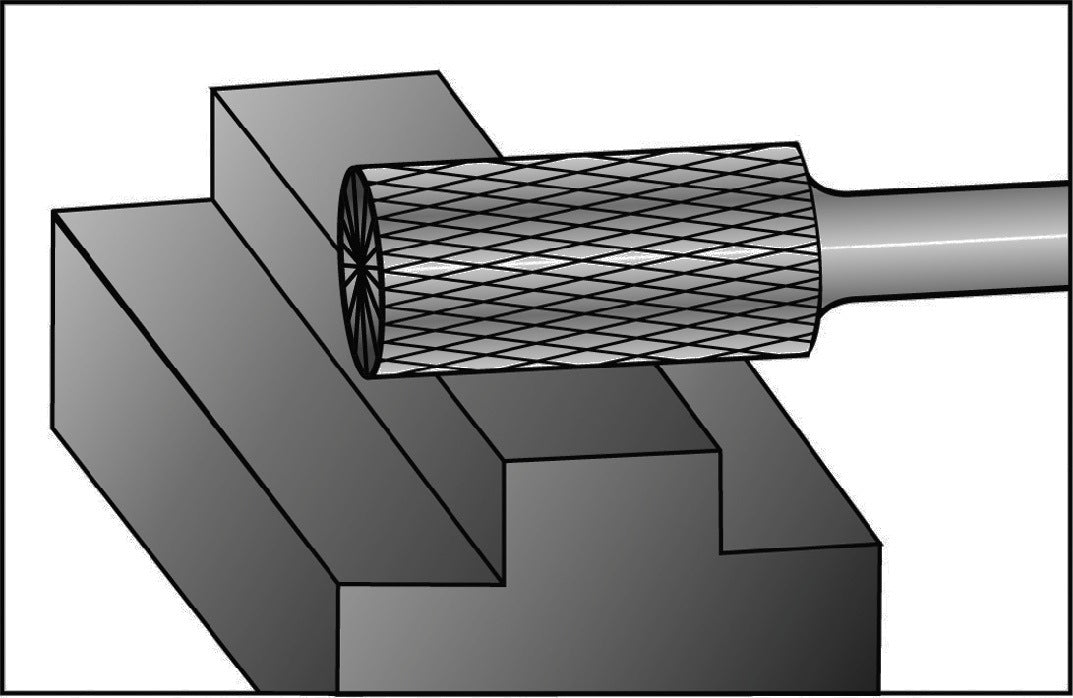 RUKO Frässtift ZYAS Hartmetall 3 mm KVZ 4 mit Stirnverzahnung DIN 8033