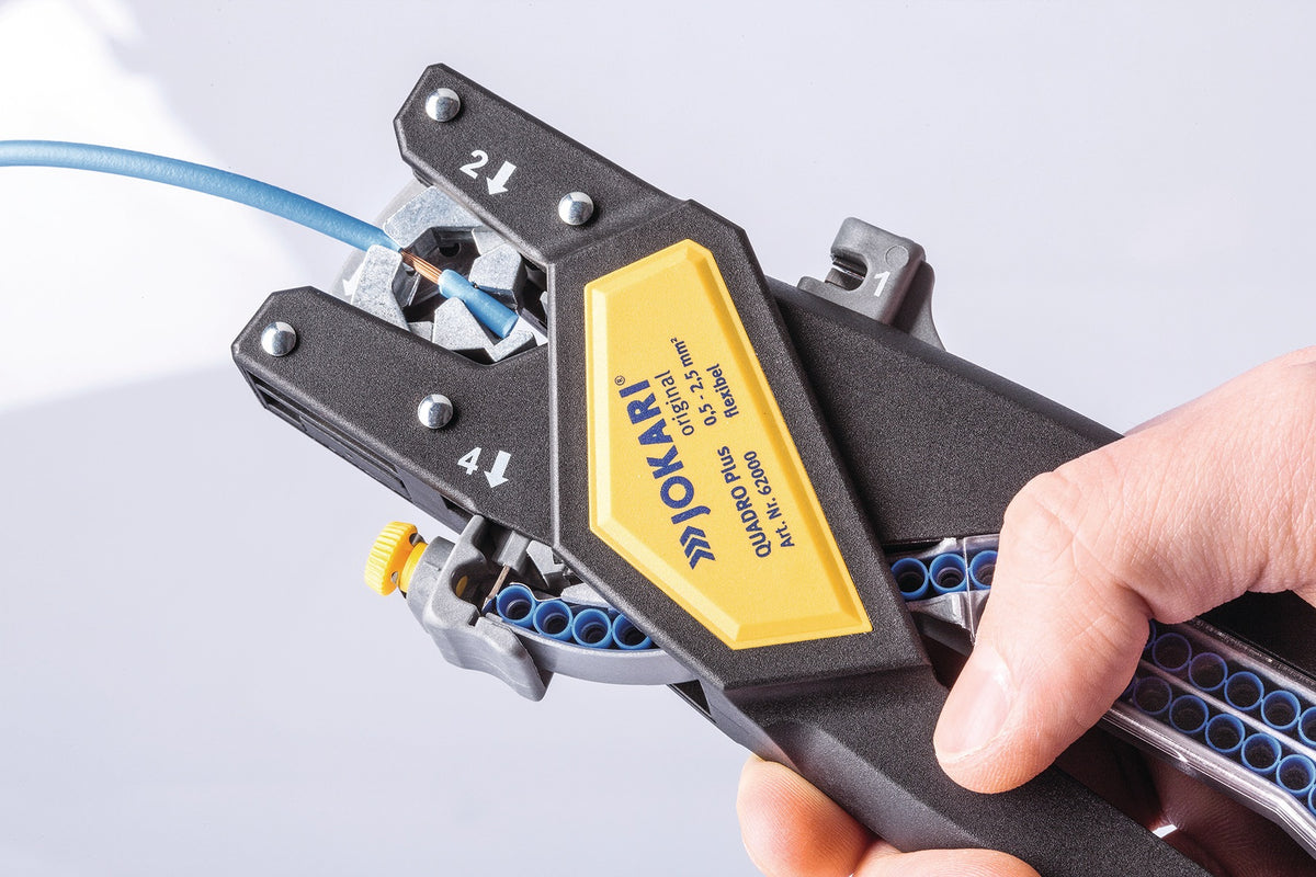 JOKARI Automatikabisolierzange QUADRO Plus 259 mm für 0,5-2,5 mm² mit 4 Funktionen