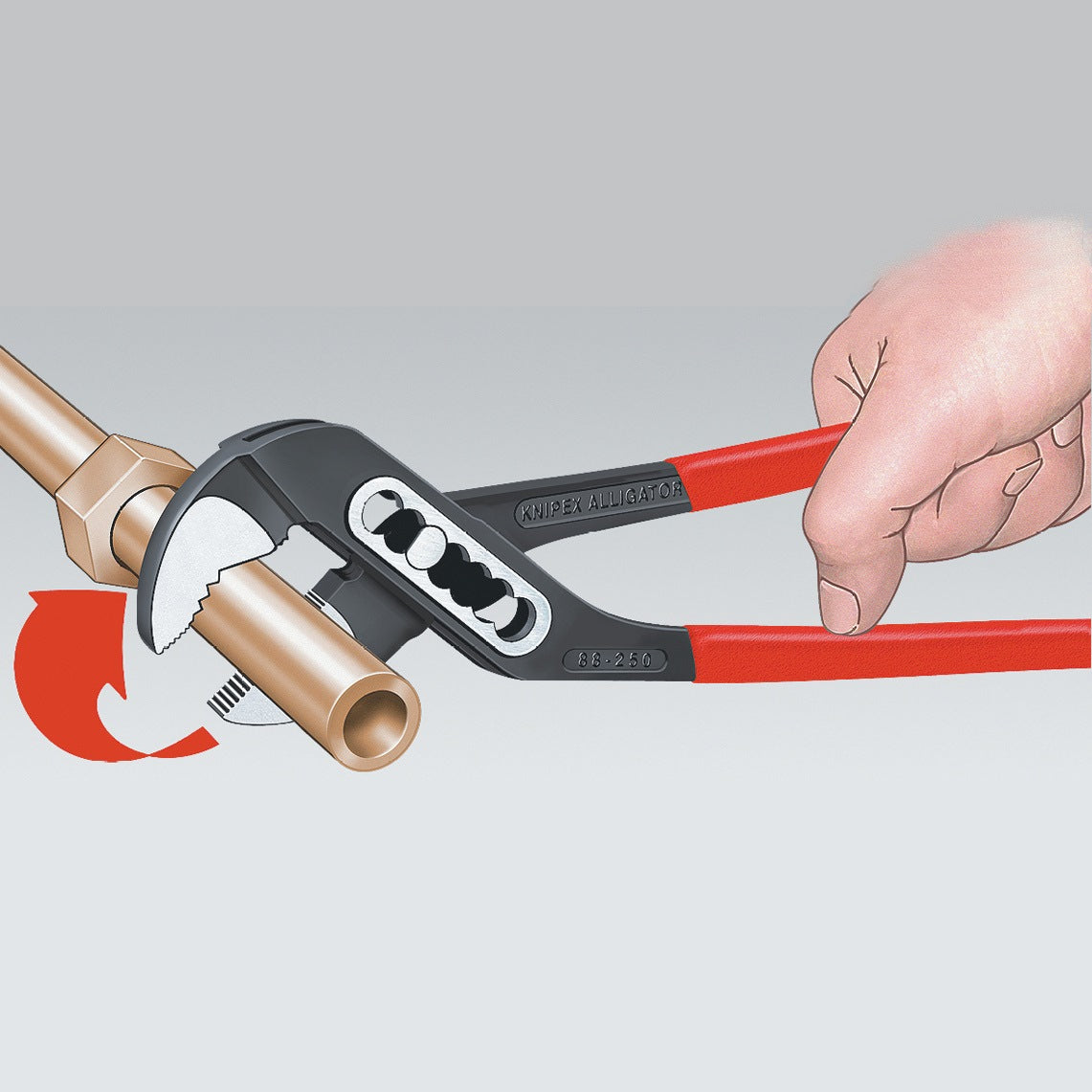 KNIPEX Wasserpumpenzange Alligator 180 mm mit Comfort-Griff und 9-fach Rastenverstellung