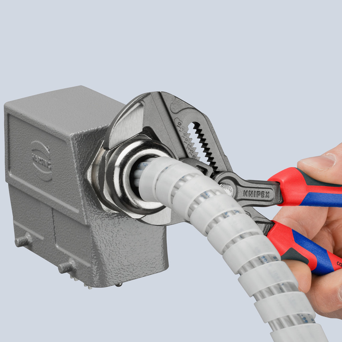 KNIPEX Zangenschlüssel 250 mm, Spannweite 52 mm, mit Kunststoffüberzug und Einstellskala