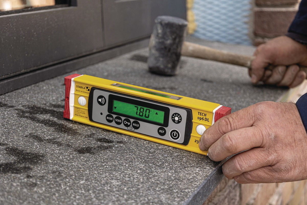 STABILA Elektronikwasserwaage TECH 196 DL 23 cm Aluminium gelb ± 0,5 mm/m