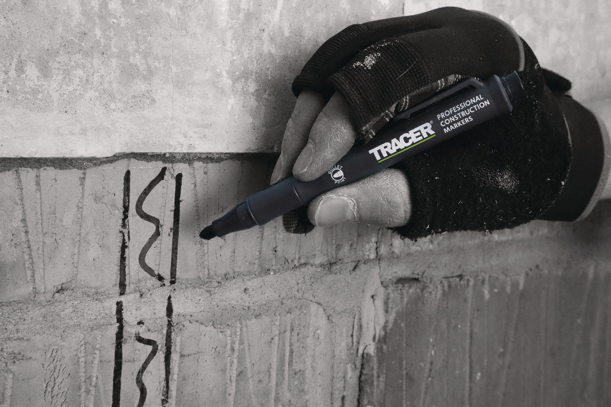 TRACER Clog Free Baumarkierungsset von OX TOOLS – 3 Marker für staubige, ölige & feuchte Oberflächen