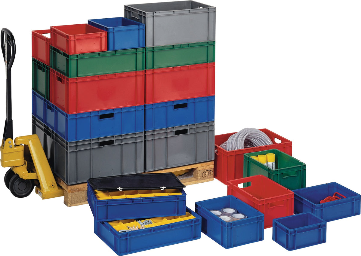 LA-KA-PE Transportstapelbehälter 400x300x120 mm rot PP geschlossene Seitenwände