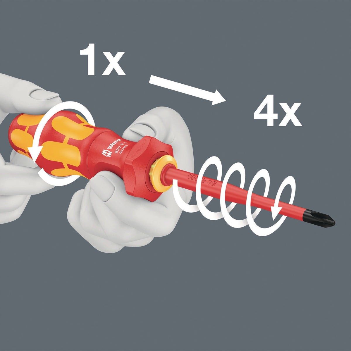 WERA Schraubendrehersatz KK Turbo i 1 16-teilig mit VDE-Wechselklingen und Turbofunktion