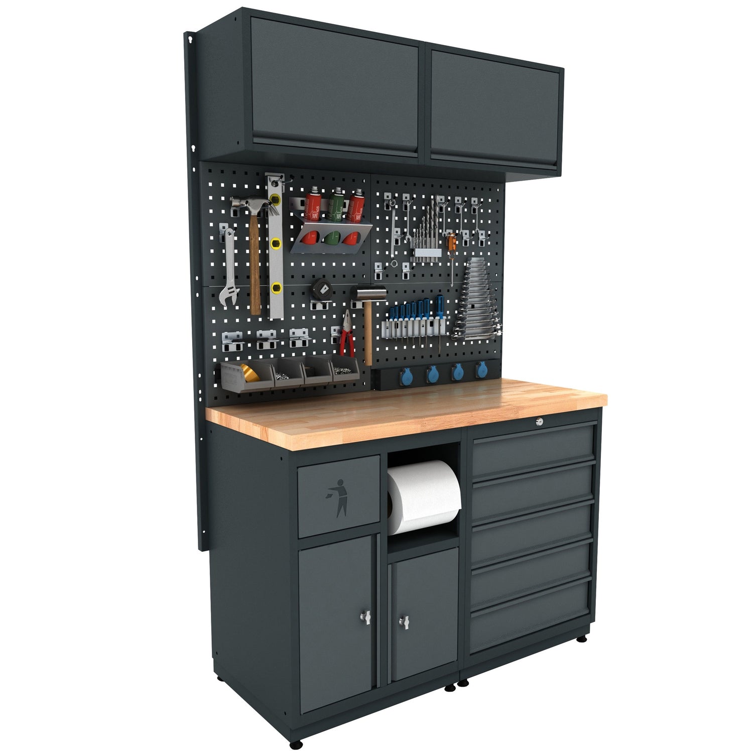 Werkstatteinrichtung Set Bullram TOOLBOX4YOU Expert Serie - Werkstattmodul 1 - Profi Werkbank BGMOD1