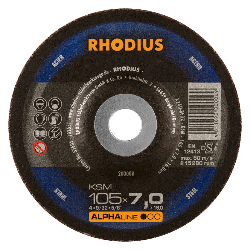 Rhodius Schleifscheibe DPC Ø100x7x16mm, 15280rpm R200008