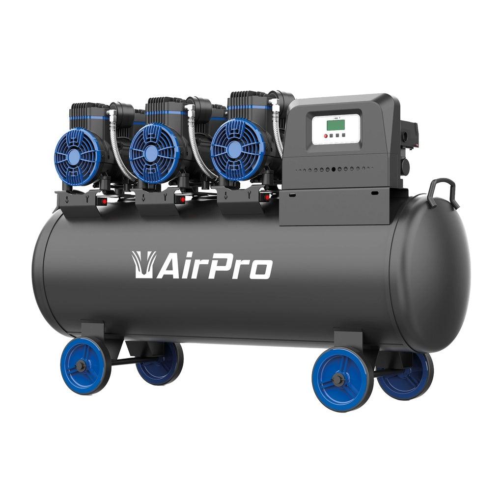 AirPro 230v Silent Kompressor Ölfrei 3x1ps 100L Tank 8 Bar 150 L/min Flüsterkompressor CP21P3T100 - Tools.de TP Profishop GmbH