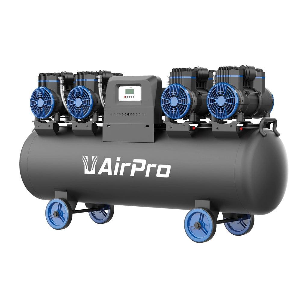 AirPro 400v Silent Kompressor Ölfrei 4x2ps 120L Tank 8 Bar 380 L/min Flüsterkompressor CP56P4T120 - Tools.de TP Profishop GmbH