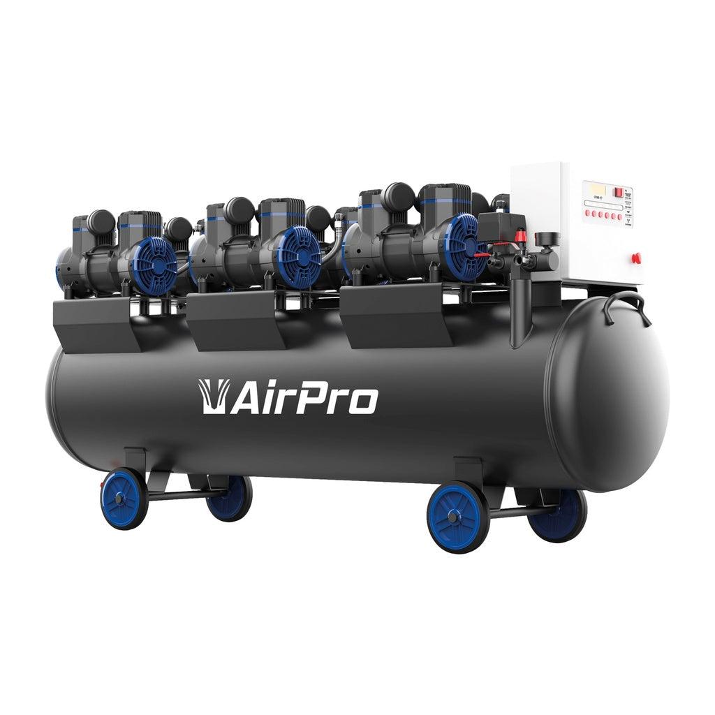 AirPro 400v Silent Kompressor Ölfrei 6x2ps 280L Tank 8 Bar 720 L/min Flüsterkompressor CP90P6T280 - Tools.de TP Profishop GmbH