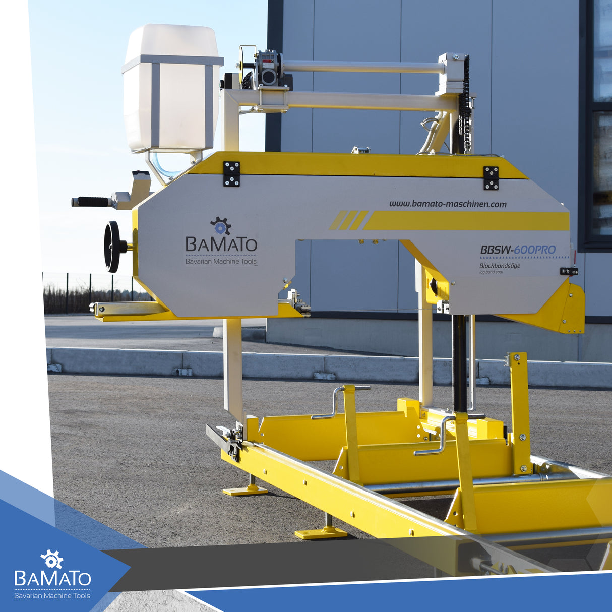 BAMATO BBSW-600PRO Blockbandsäge mit 6,9m Rollenbahn und elektrischer Höhenverstellung
