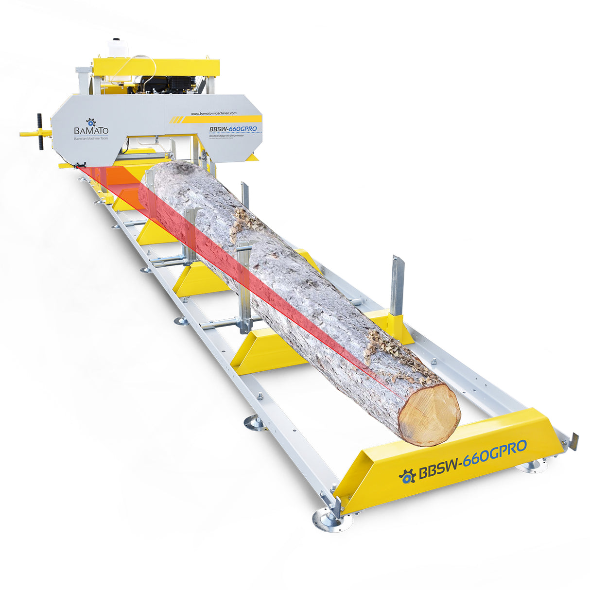 BAMATO BBSW-660GPRO Blockbandsäge mit Benzinmotor und elektrischer Höhenverstellung
