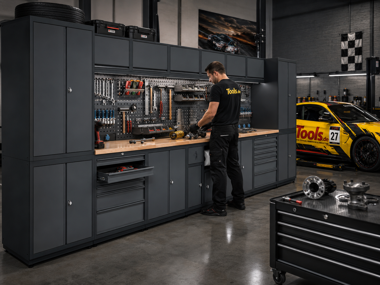 TOOLBOX4YOU Bullram Werkstatteinrichtung Set Expert Serie - Werkstattmodul I Profi KFZ Werkbank – BGMODI